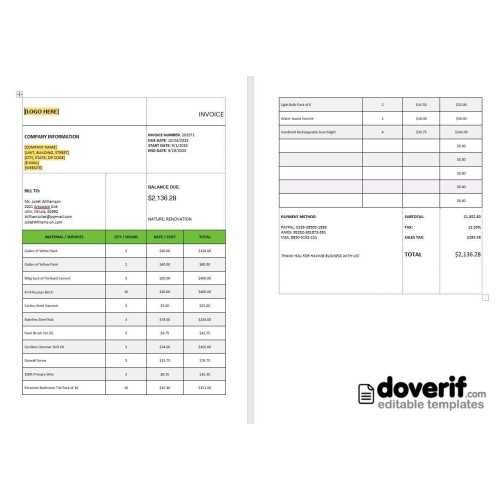 word tax invoice template