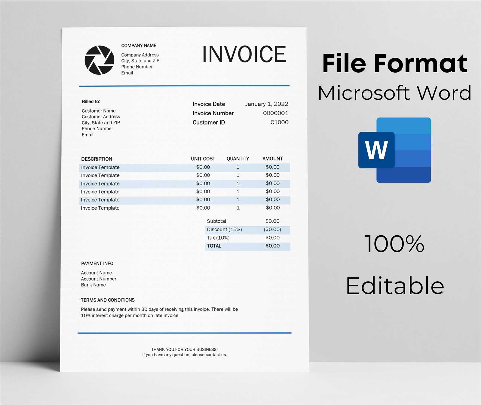 word template invoice microsoft free