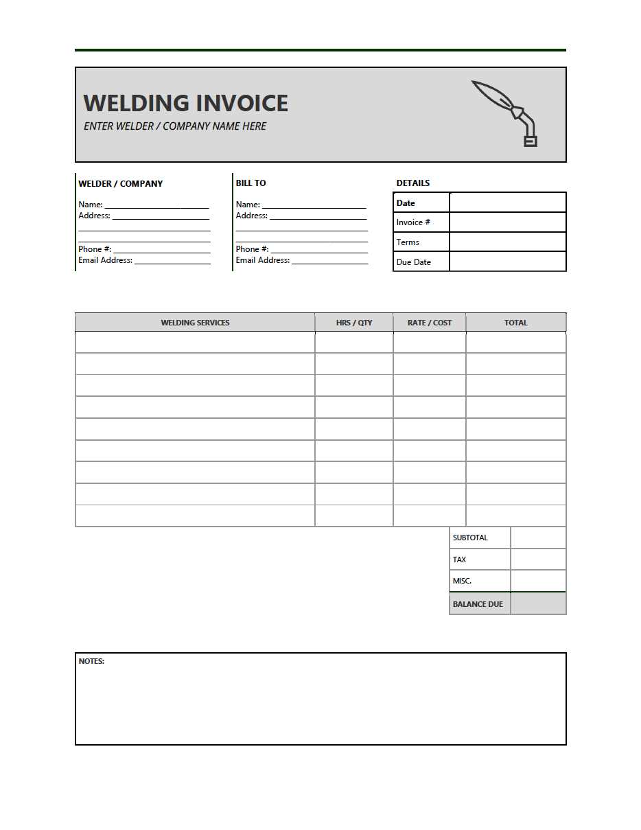 workshop invoice template