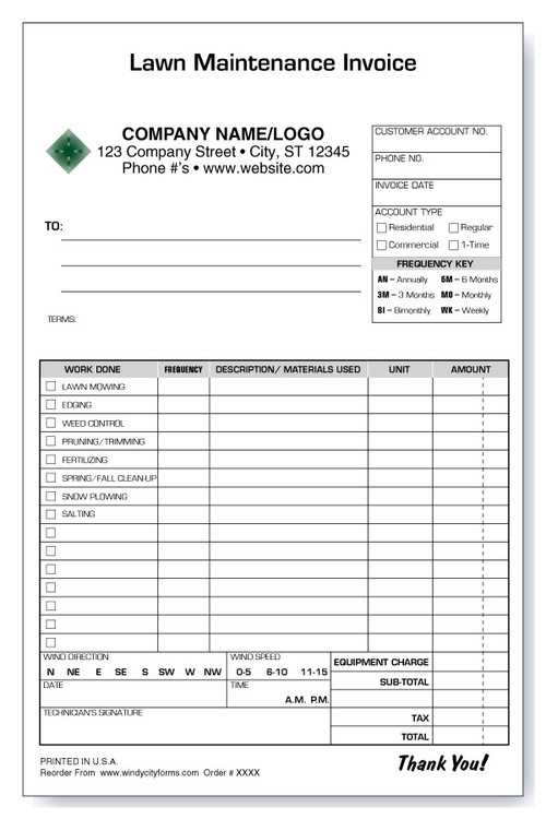 maintenance invoice template