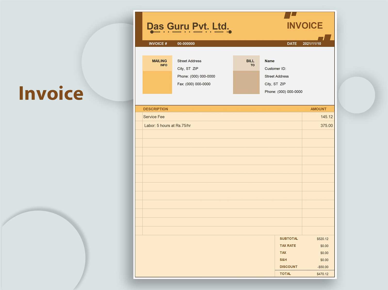 wps invoice template