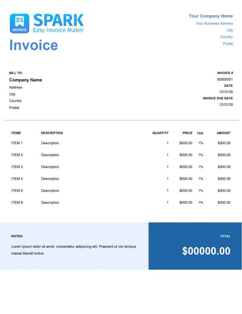 downloadable blank invoice template