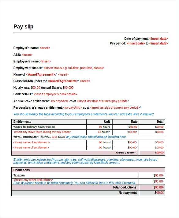 salary invoice template word