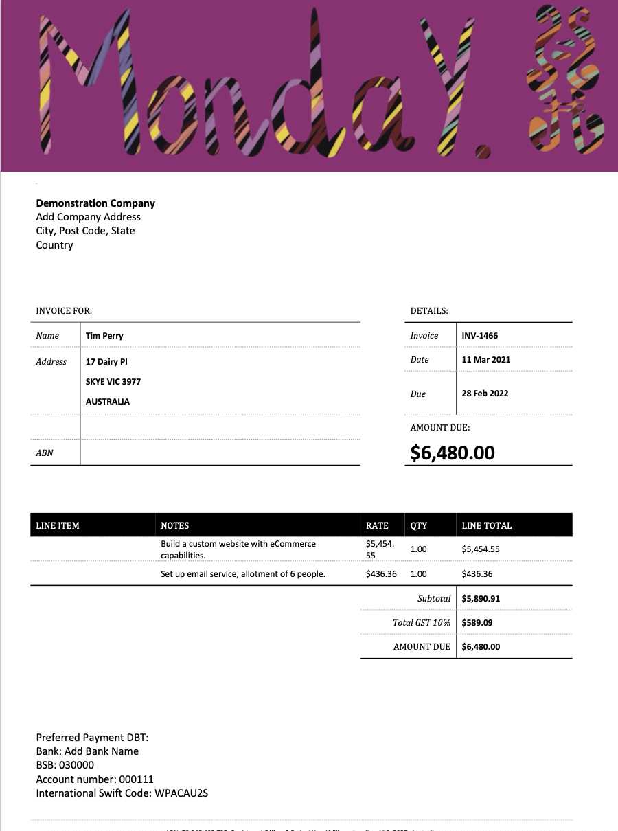 xero invoice template download