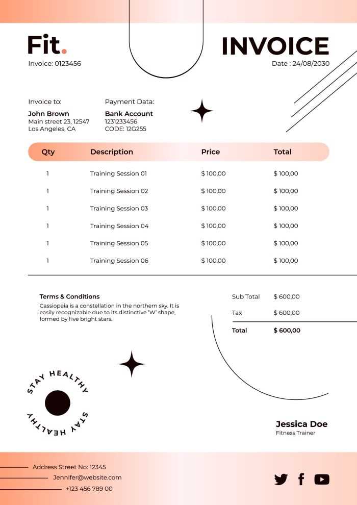 personal service invoice template