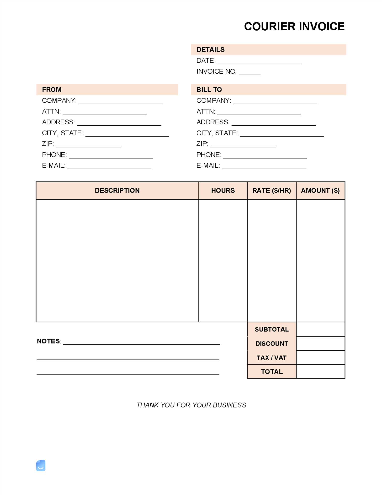 basic service invoice template free