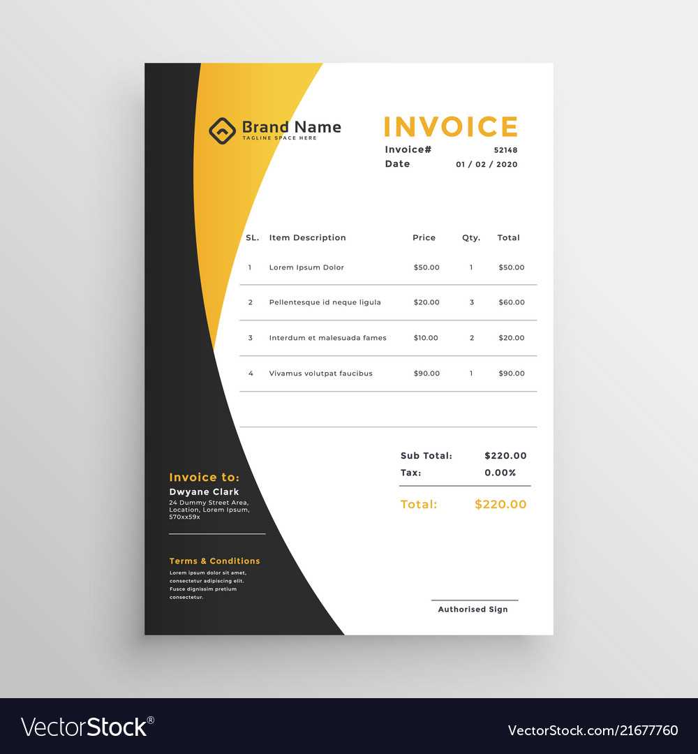 gold invoice template