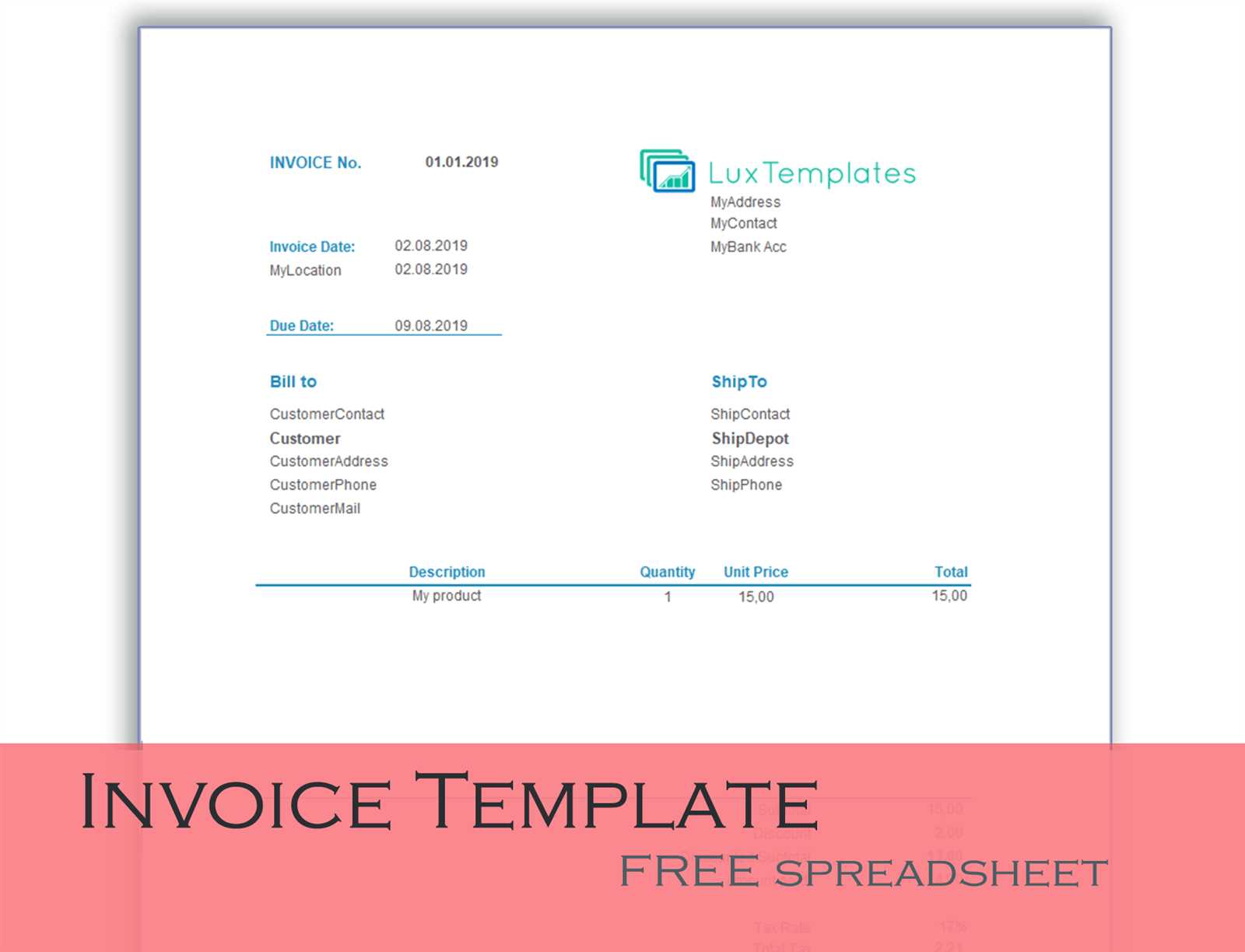 free product invoice template