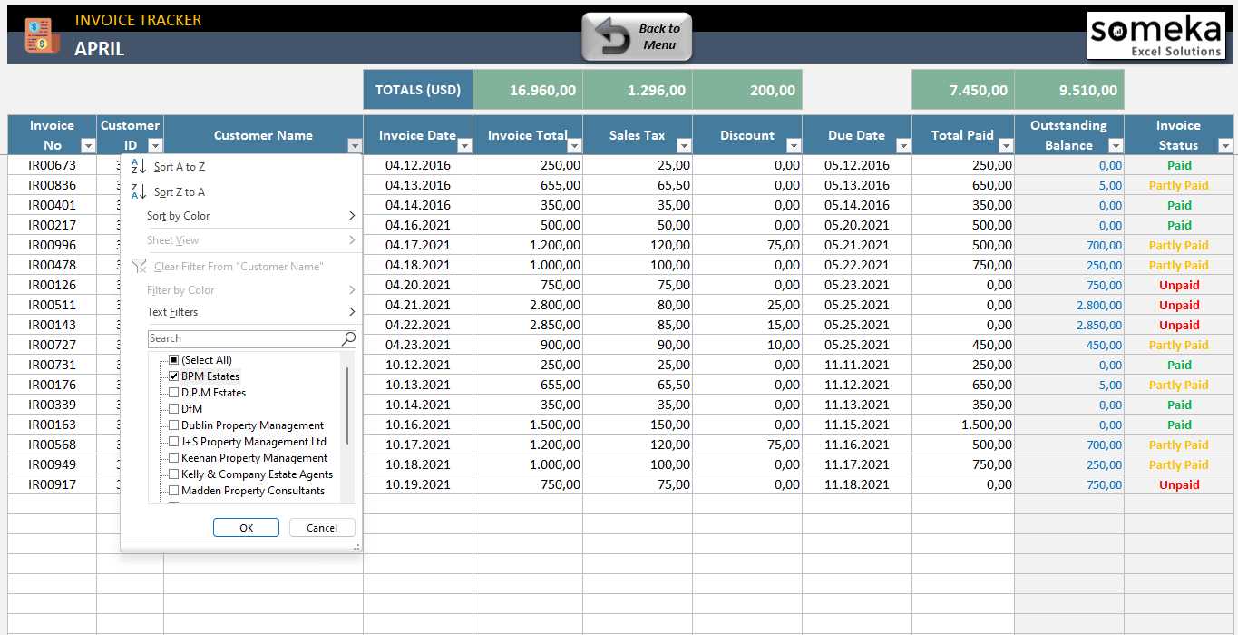 invoice excel template xls