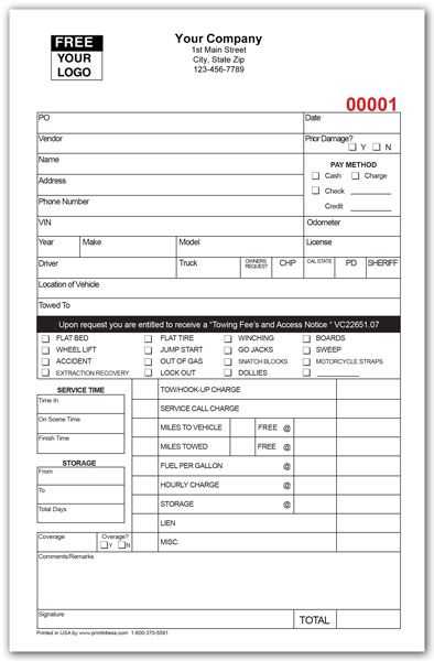 storage invoice template