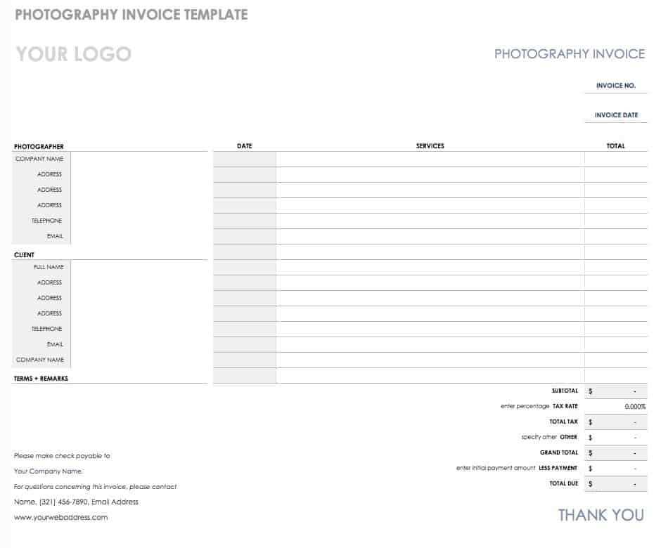 yearly invoice template