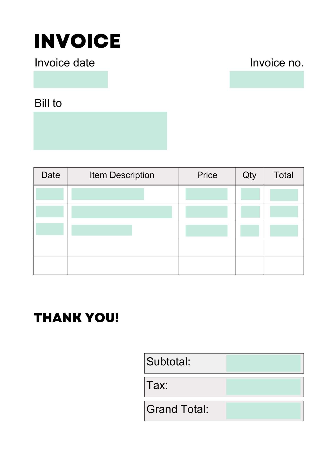 spanish invoice template