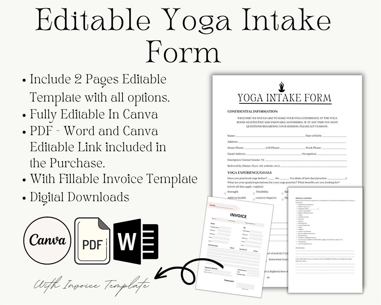 yoga invoice template free