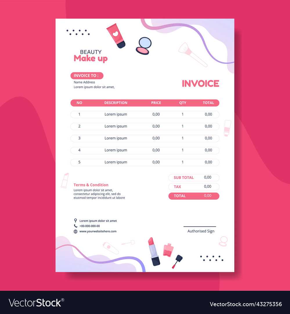 makeup invoice template