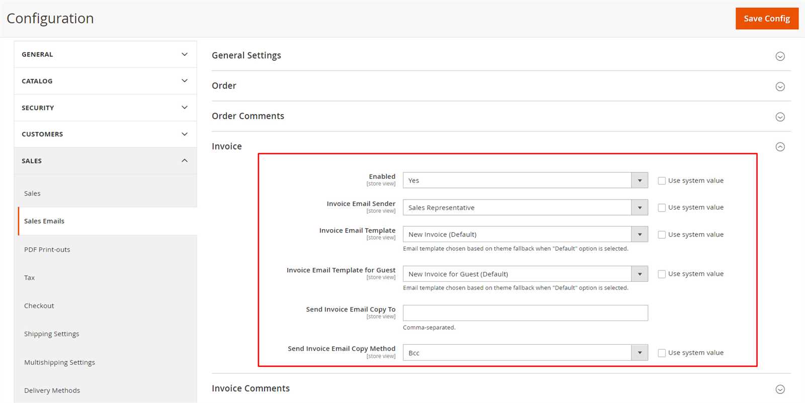 magento invoice email template