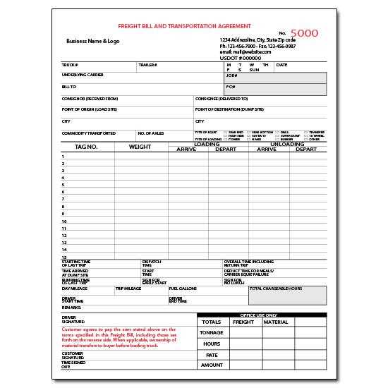 driver invoice template