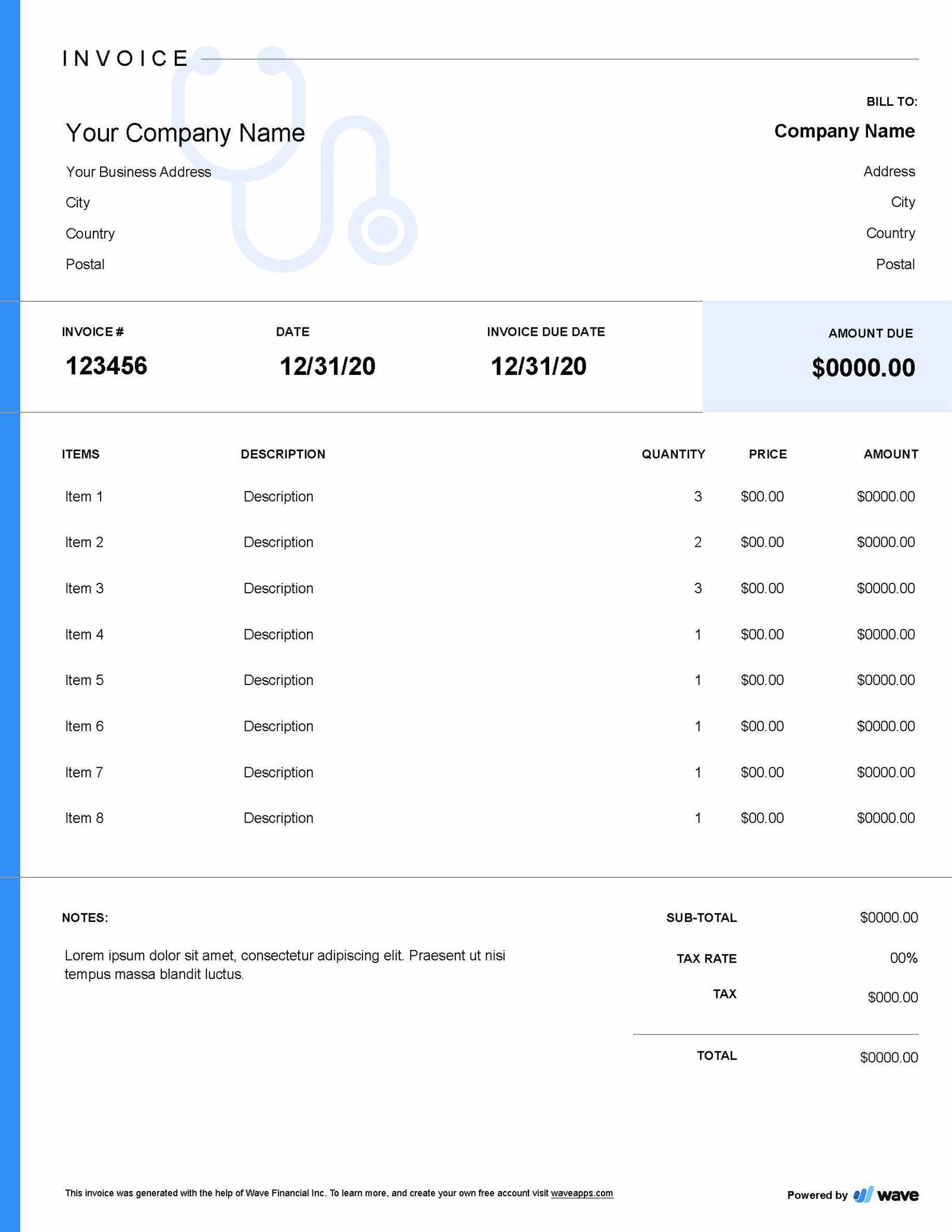 home invoice template