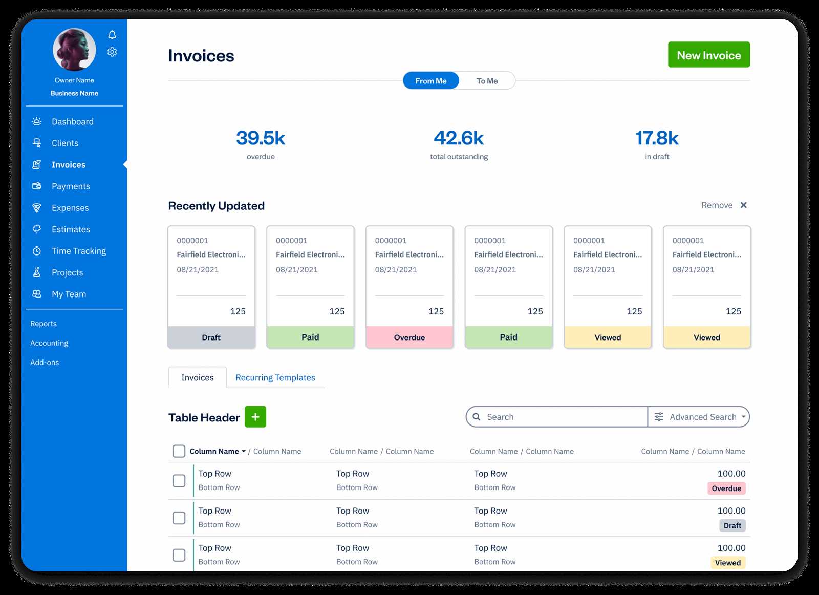 lodging invoice template