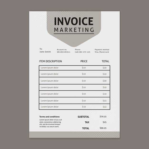 marketing invoice template