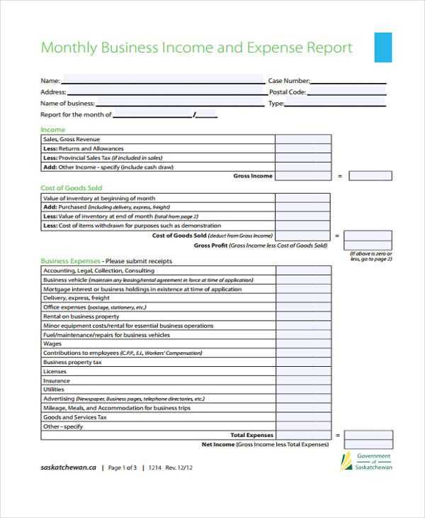 monthly invoice report template