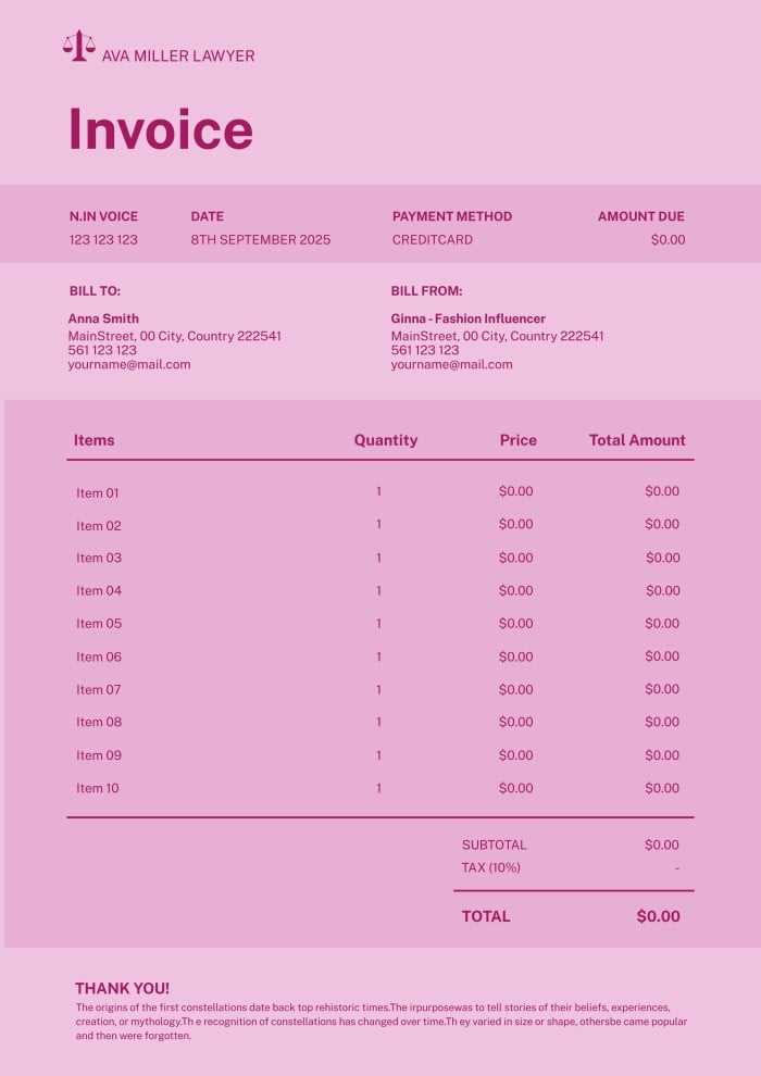 solicitor invoice template