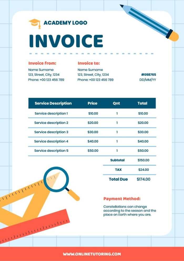 tutoring invoice template word