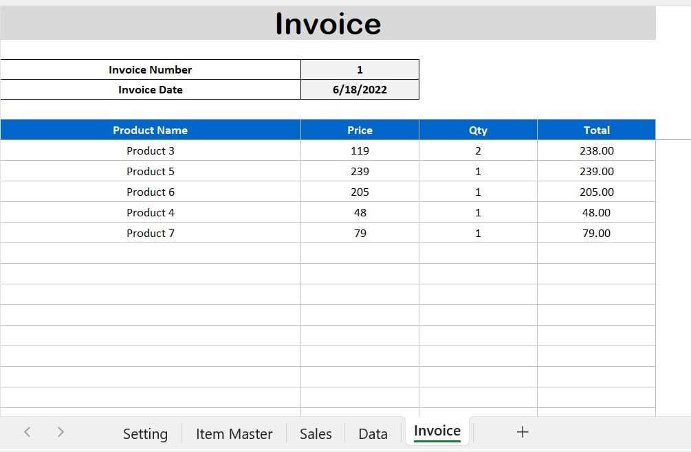 invoice management template