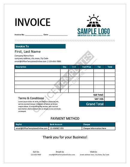 invoice template microsoft word 2007