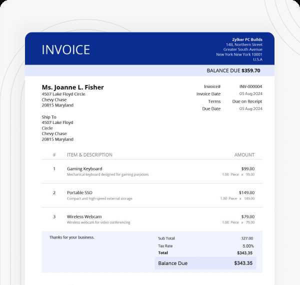 zoho invoice template