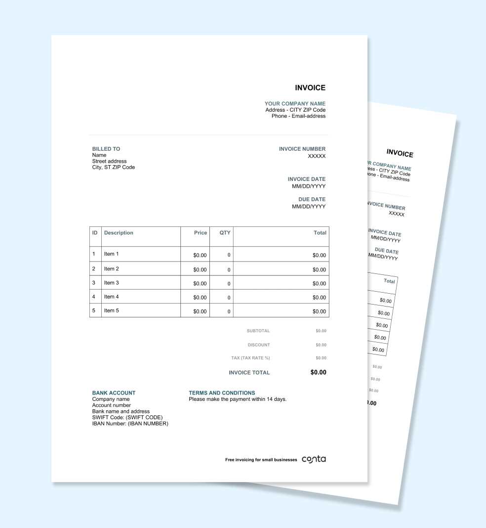 invoice template for independent consultant