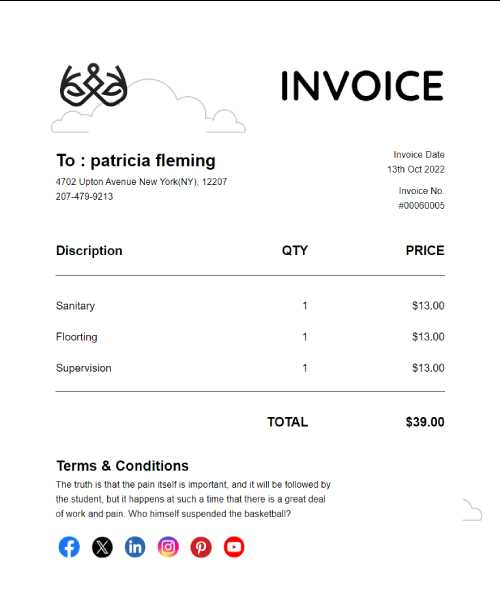 billing invoice email template