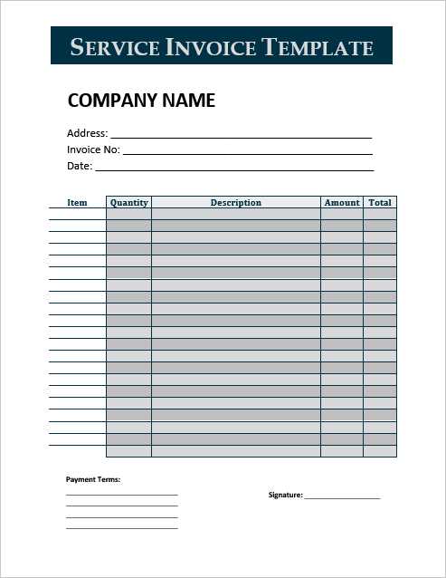 simple blank invoice template