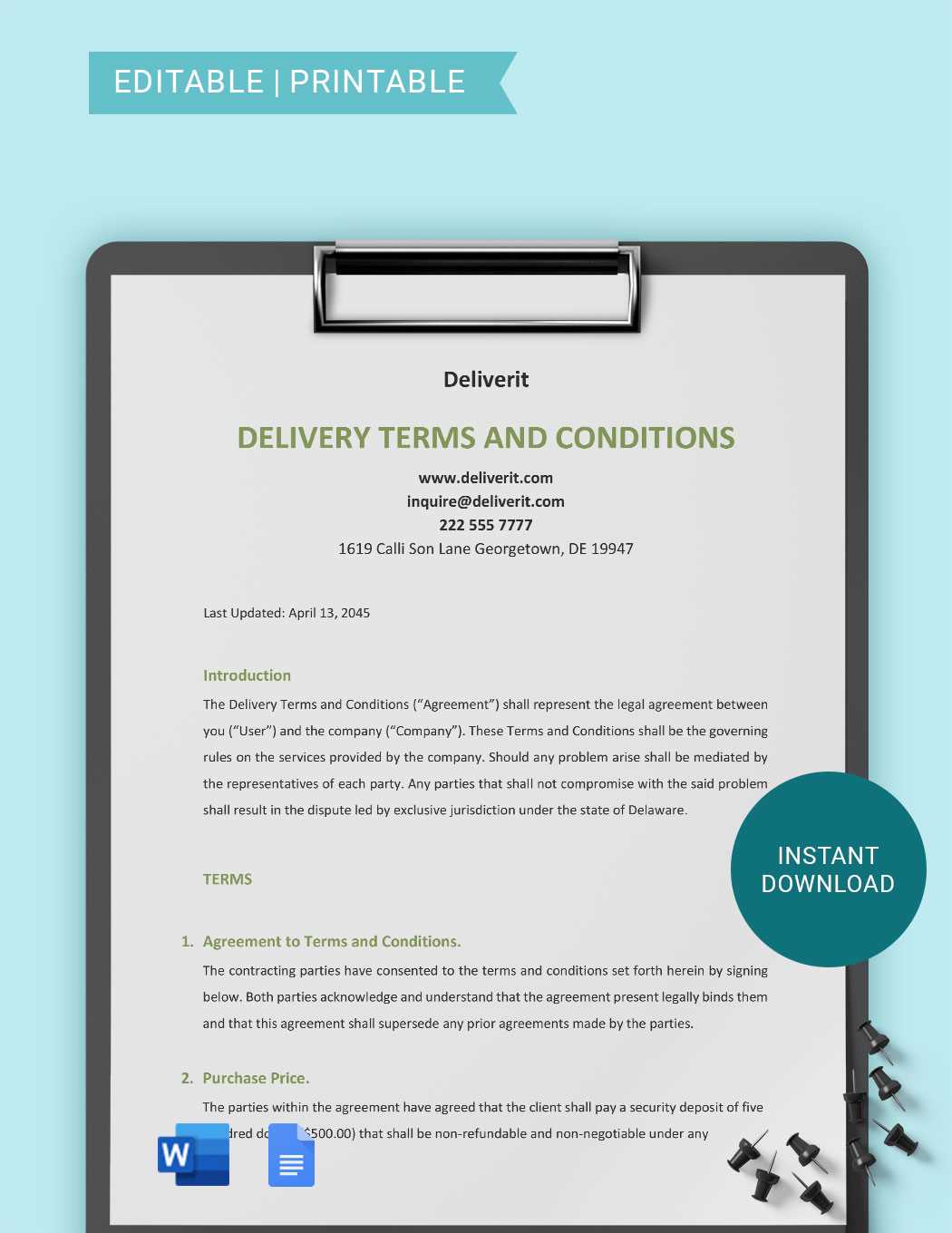 invoice terms and conditions template