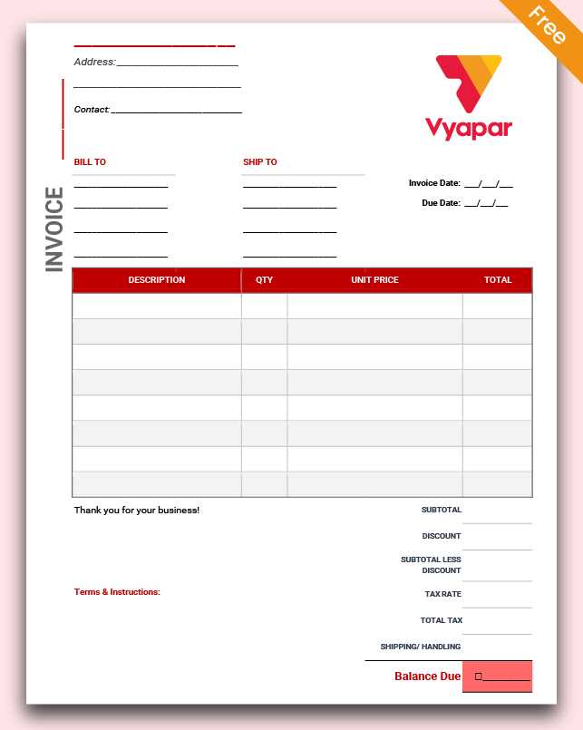 excel templates free invoice