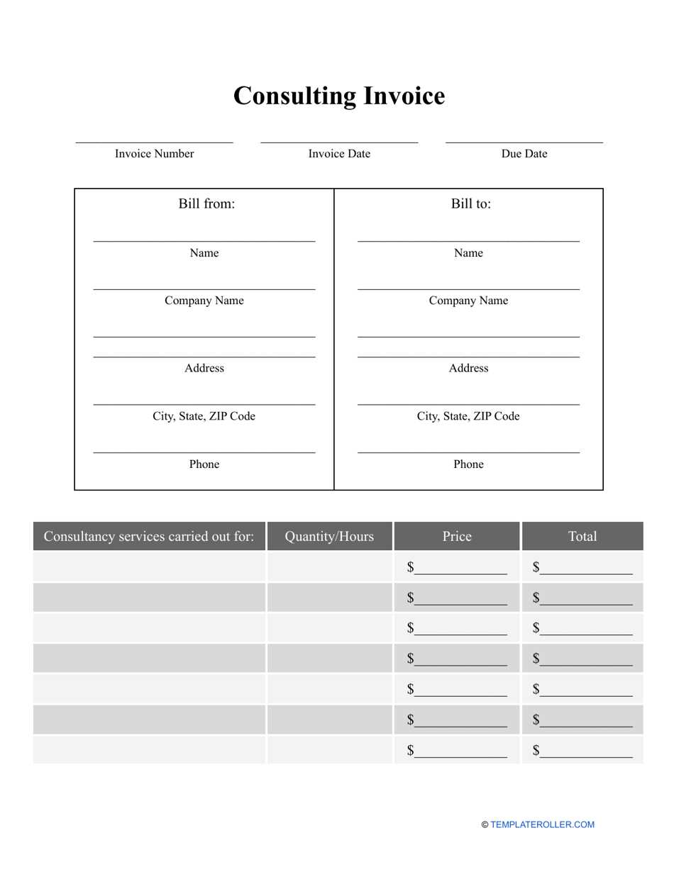 invoice template consulting